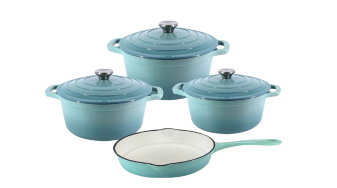 7 Piece Cast Iron Dutch Cookware Sets